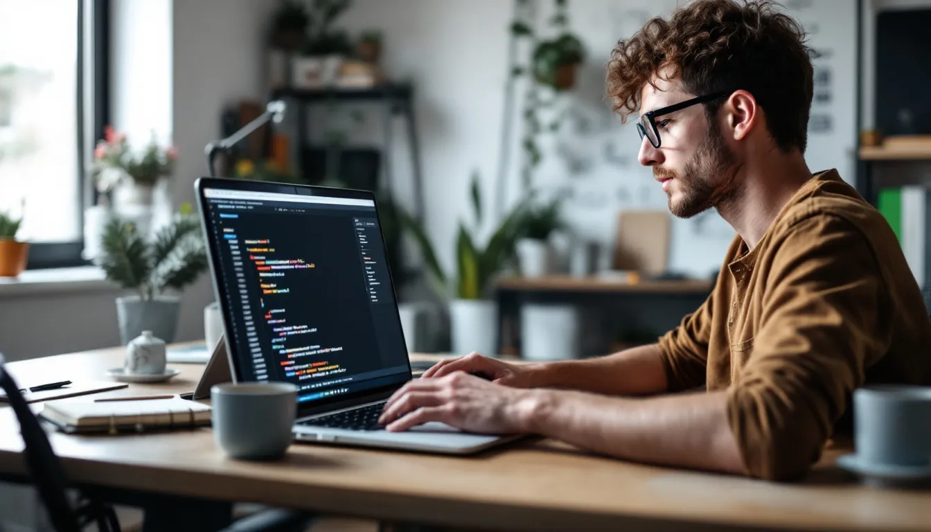 Développeur travaillant sur la création d'un site web responsive