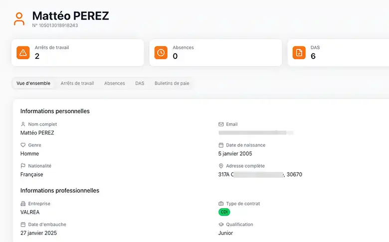 Application de gestion de portage salarial pour Enidia Groupe  - image de galerie