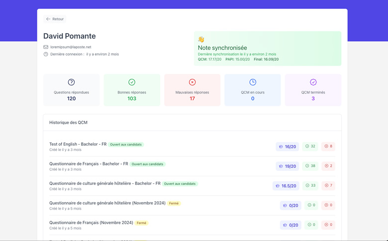 Application web de concours en ligne - image de galerie