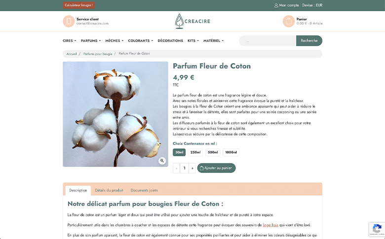 Création d'une boutique en ligne PrestaShop pour Créacire - image de galerie