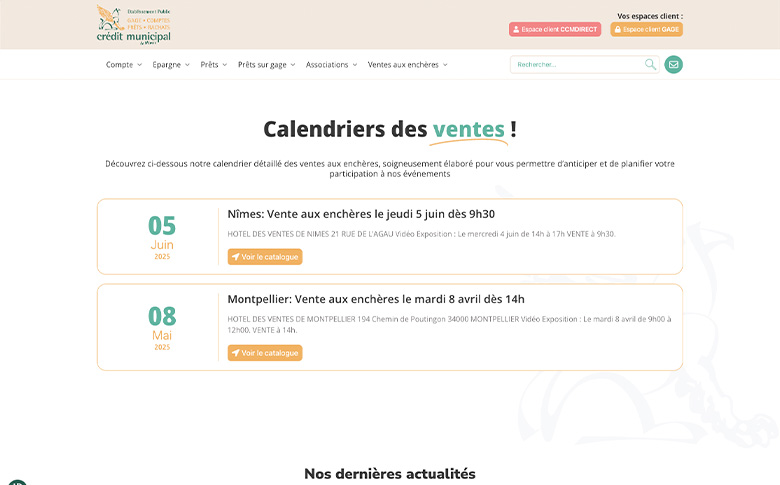 Refonte site institutionnel WordPress pour le Crédit Municipal de Nîmes - image de galerie