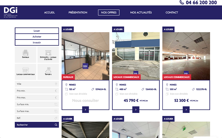 Site immobilier Wordpress pour DGi Immobilier - image de galerie