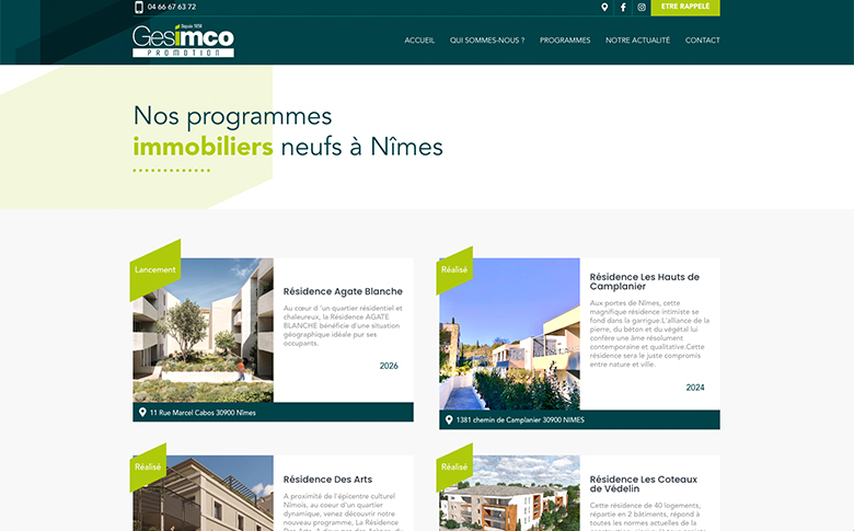 Développement du site vitrine WordPress pour Gesimco Promotion - image de galerie