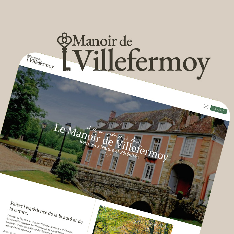 Logotype et développement du site WordPress pour le Manoir de Villefermoy
