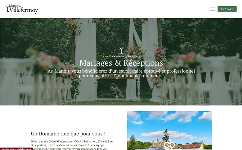 Logotype et développement du site WordPress pour le Manoir de Villefermoy - image de galerie