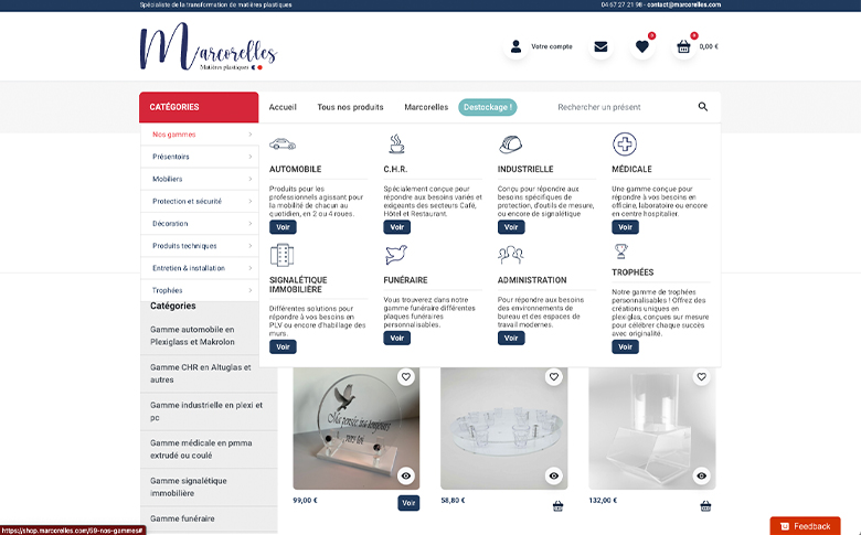 Création d'une boutique en ligne PrestaShop pour Marcorelles - image de galerie