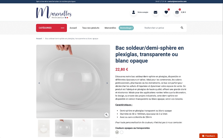 Création d'une boutique en ligne PrestaShop pour Marcorelles - image de galerie