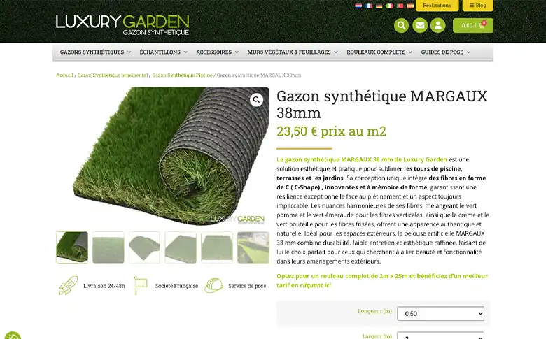 Site internet e-commerce WooCommerce pour Luxury Garden - image de galerie