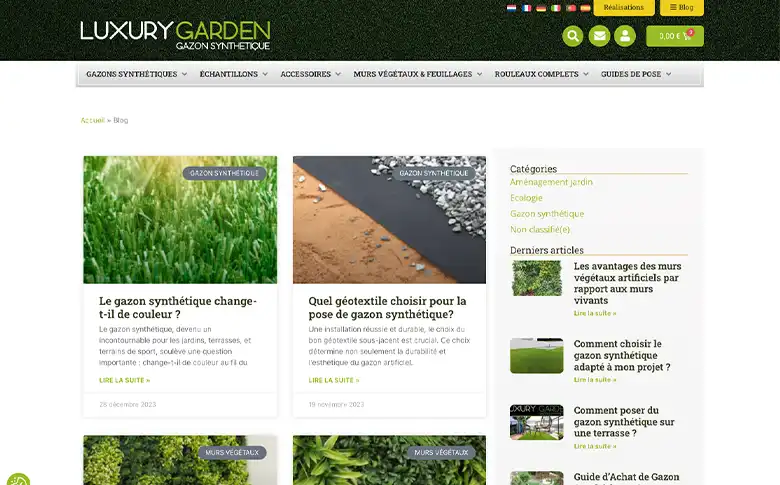 Site internet e-commerce WooCommerce pour Luxury Garden - image de galerie