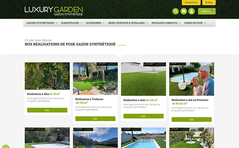 Site internet e-commerce WooCommerce pour Luxury Garden - image de galerie