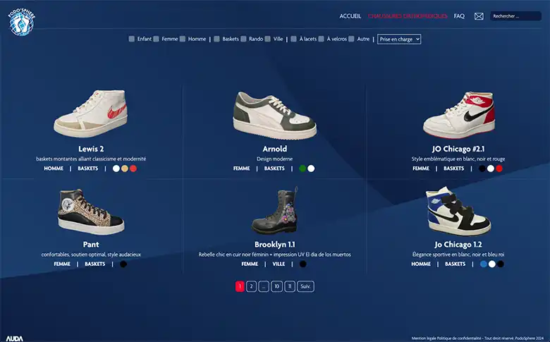 Conception et développement du site catalogue PodoSphère - image de galerie