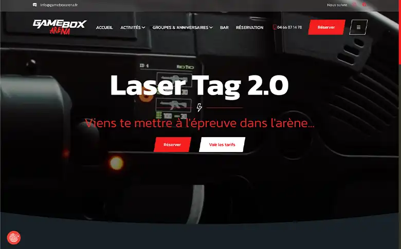 Branding et site internet WordPress sur mesure pour GameBox Arena - image de galerie