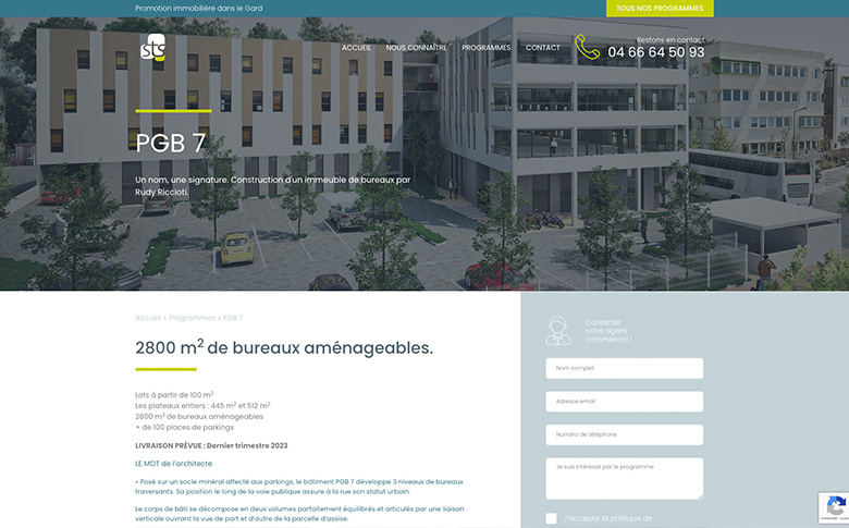 Site vitrine et catalogue immobilier pour STS Promotion - image de galerie
