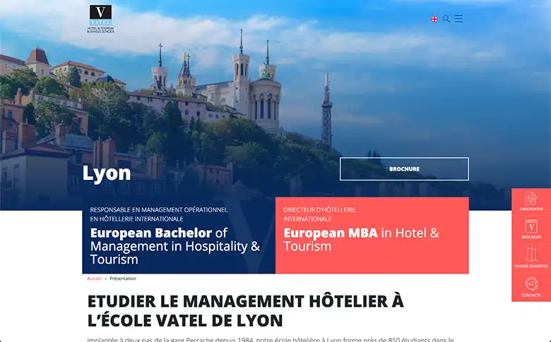 Sites internets internationaux des écoles du groupe Vatel - image de galerie