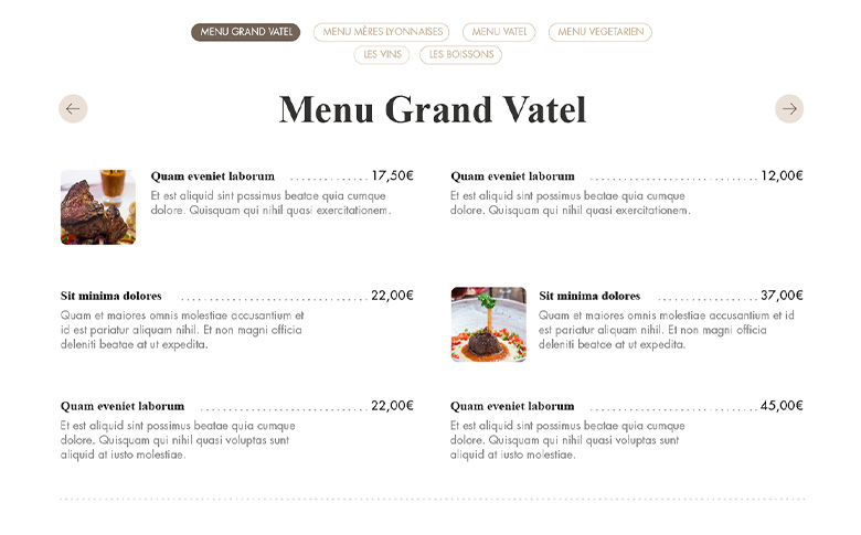 Création du site internet des restaurants Vatel - image de galerie
